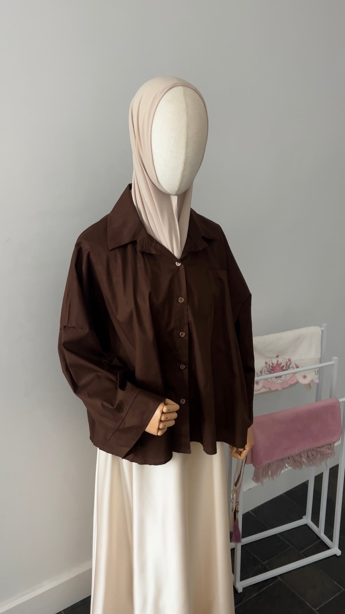 OVERSIZED SHIRT BROWN
