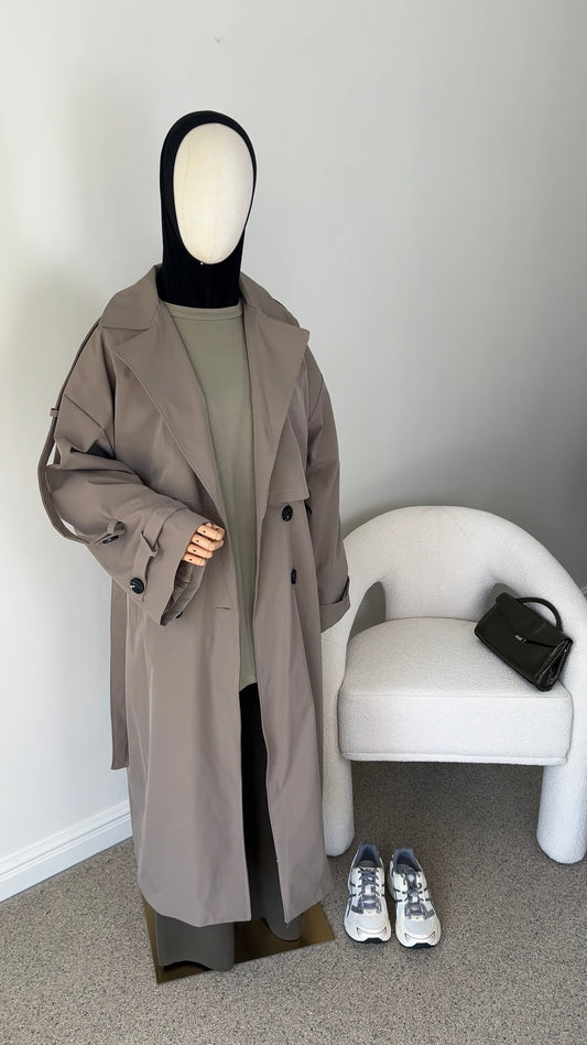 PREMIUM TRENCH COAT TAUPE