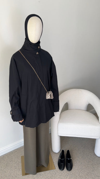 TRENCH COAT MIDI BLACK