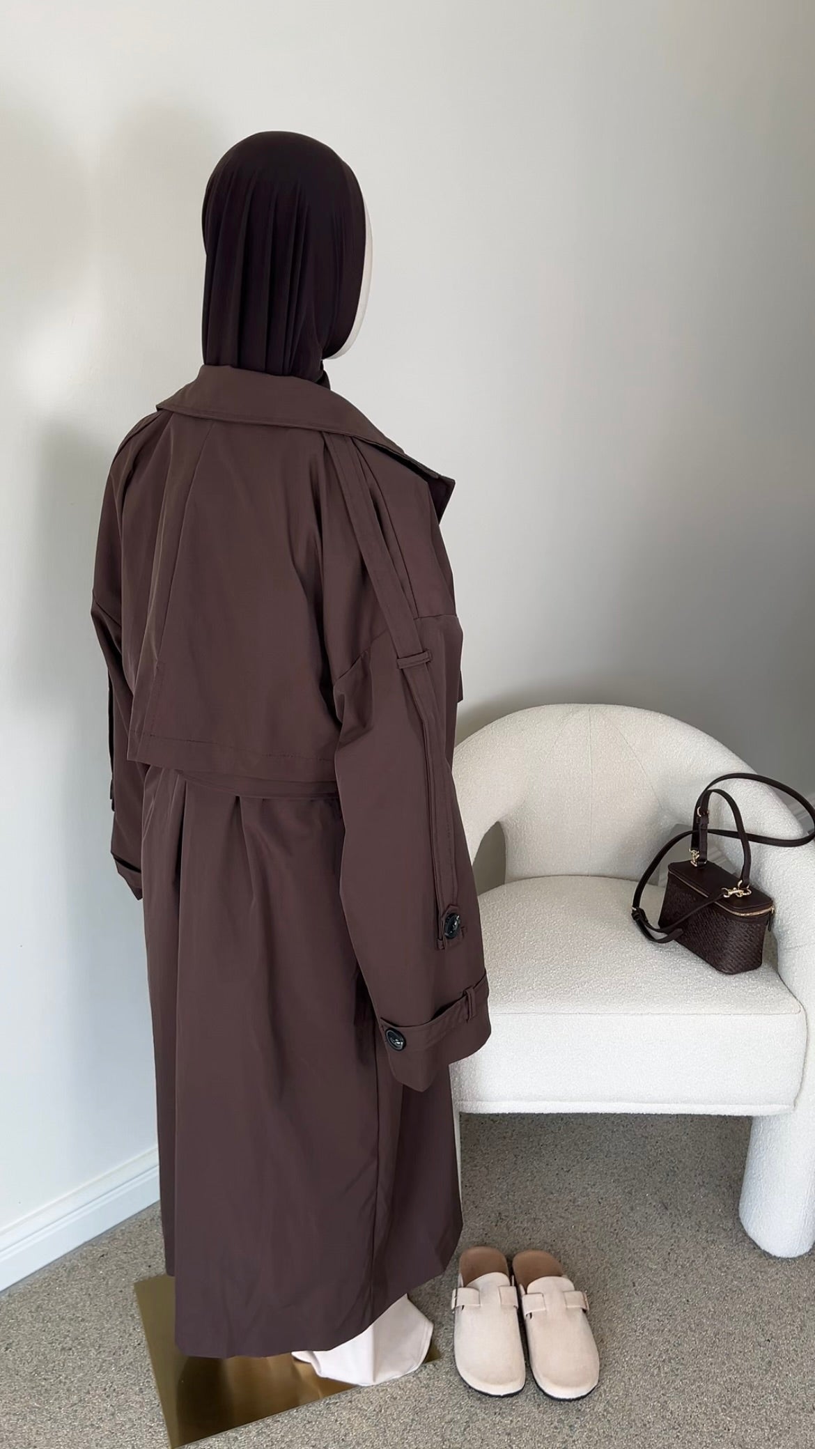 PREMIUM TRENCH COAT DARK BROWN