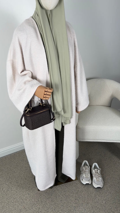 TEDDY ABAYA COAT WHITE