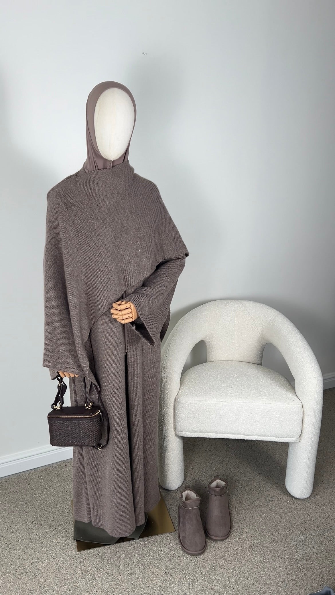 PONCHO ABAYA TAUPE