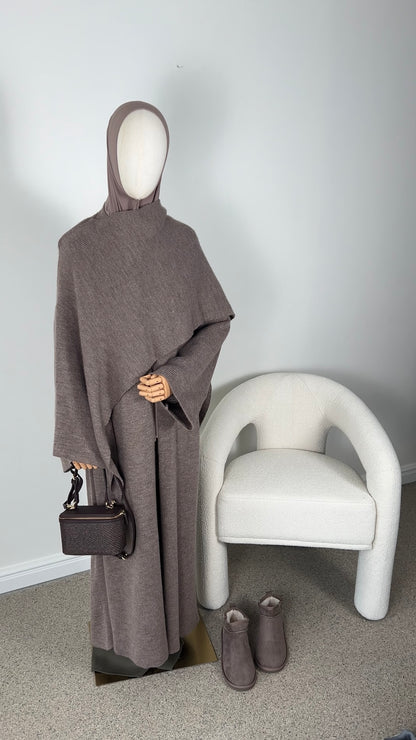 PONCHO ABAYA TAUPE