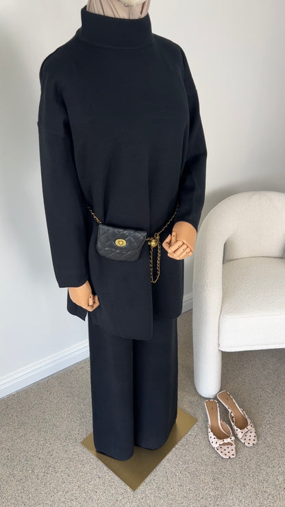 COTTON KNITTED SET BLACK