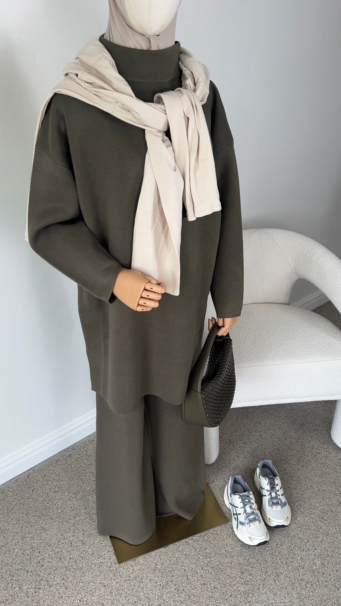 COTTON KNITTED SET KHAKI