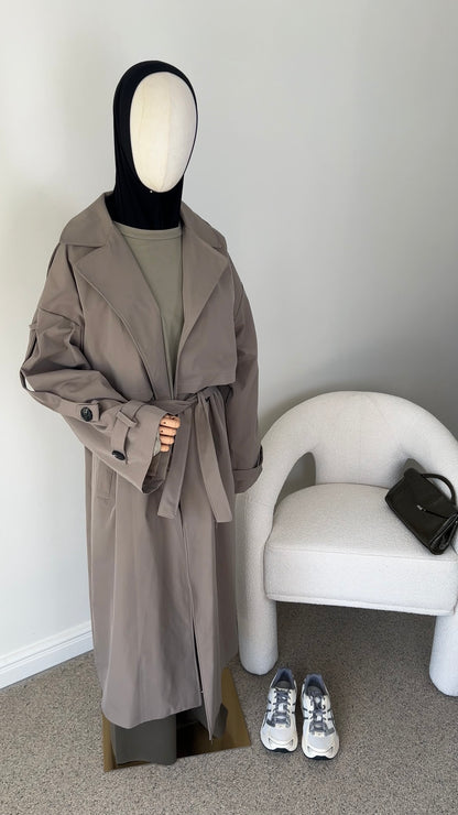 PREMIUM TRENCH COAT TAUPE