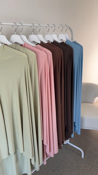 SKIRT KHIMAR SET DARK BROWN