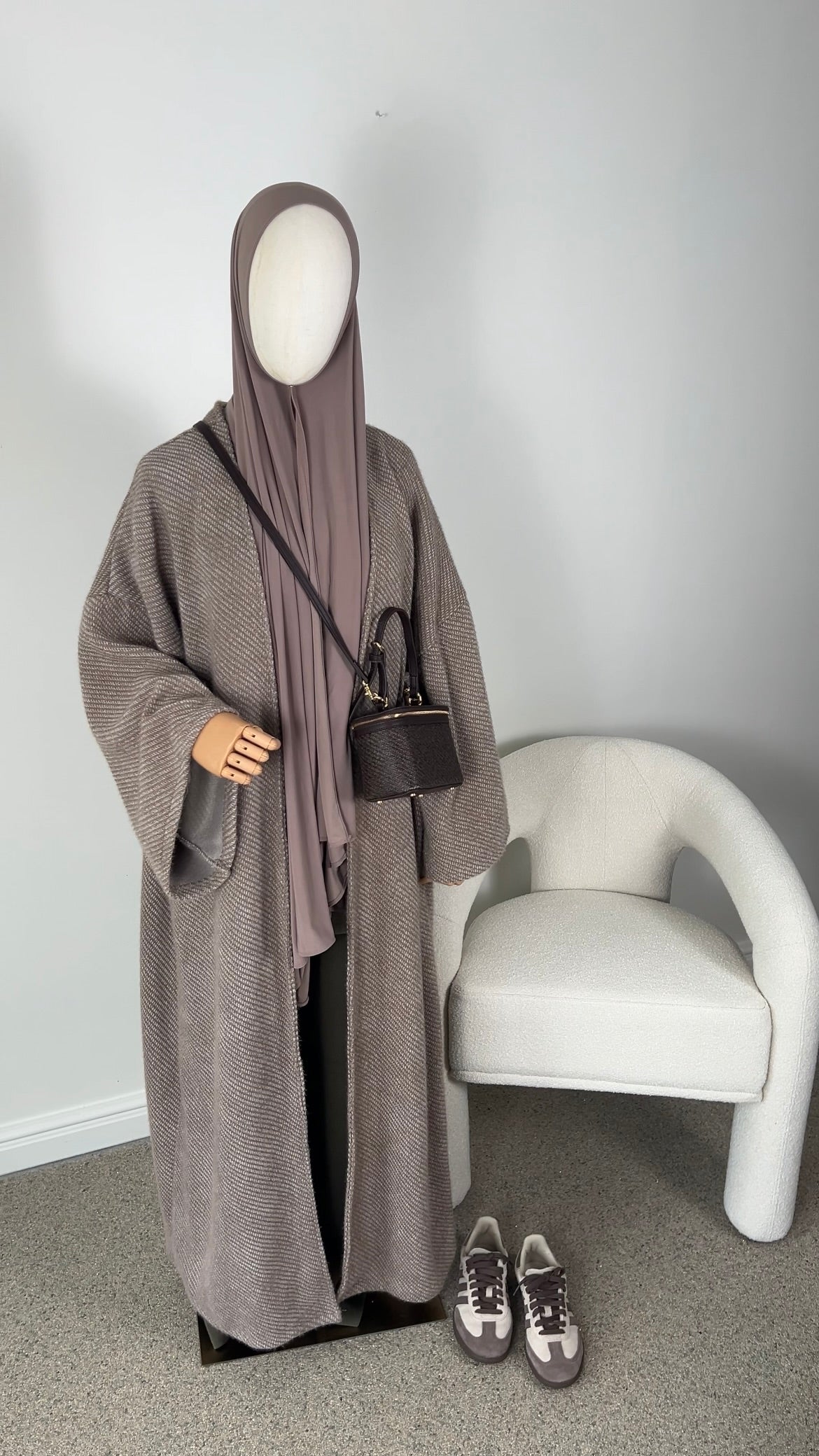 TEDDY ABAYA COAT TAUPE