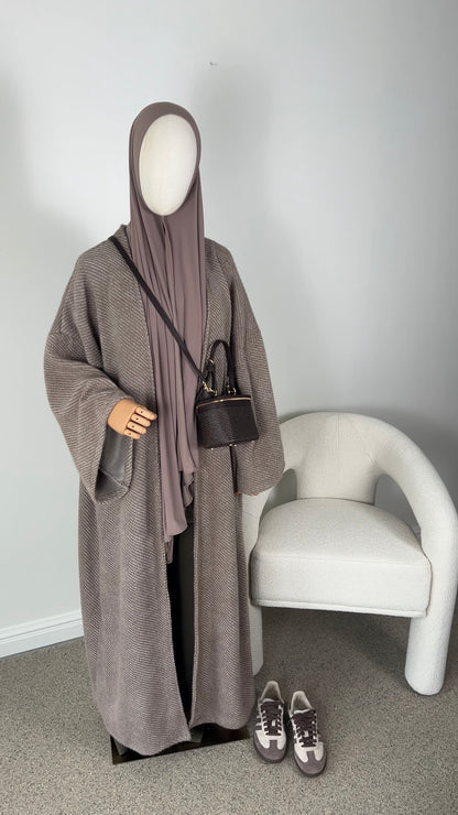 TEDDY ABAYA COAT TAUPE