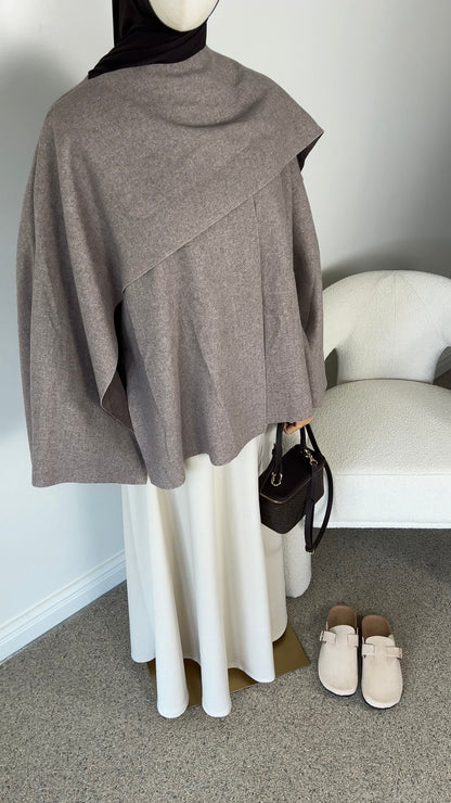 SCARF PONCHO TAUPE