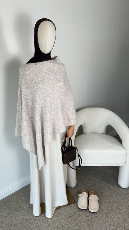 KNIT PONCHO BEIGE (RESTOCKING SOON)