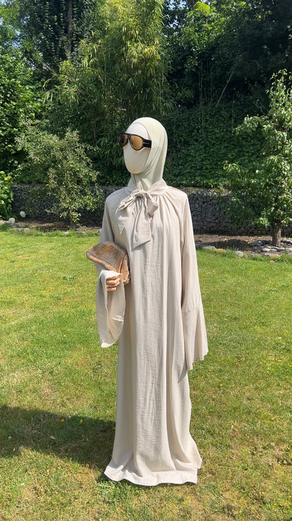 AIRY TIE DRESS BEIGE
