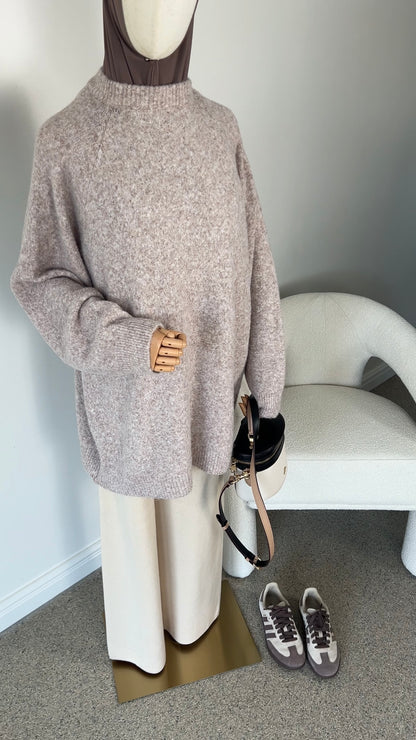 KNIT SWEATER TAUPE (RESTOCKING SOON)