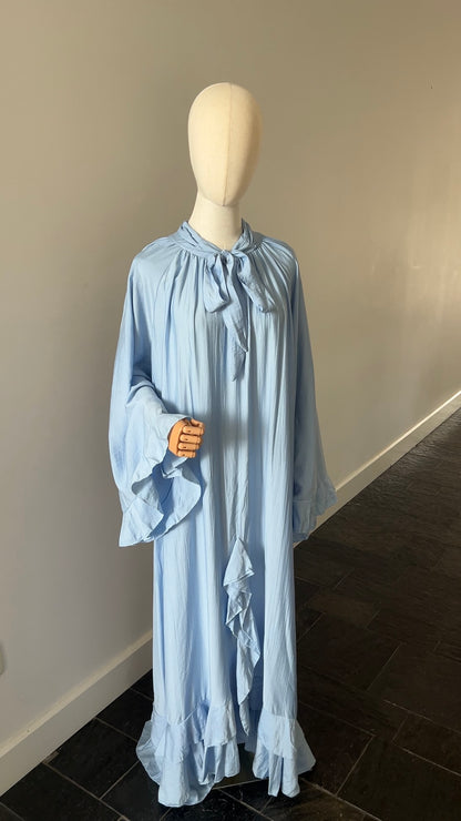 AIRY RUFFLE DRESS BLUE