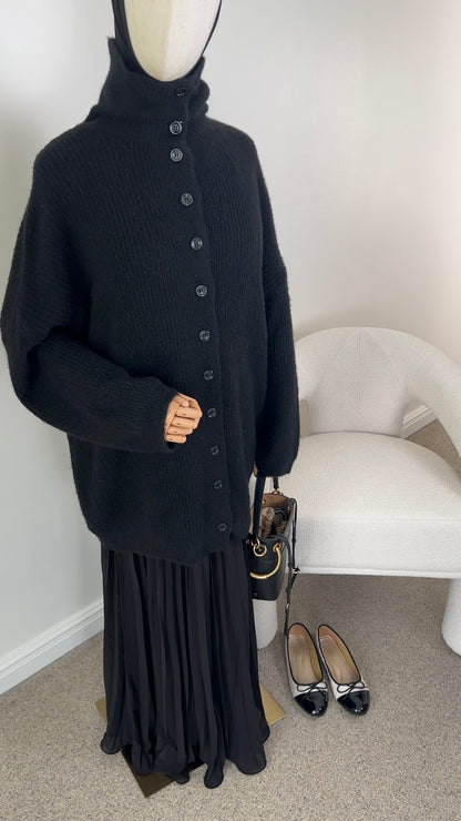 HIGH NECK KNIT SWEATER BLACK