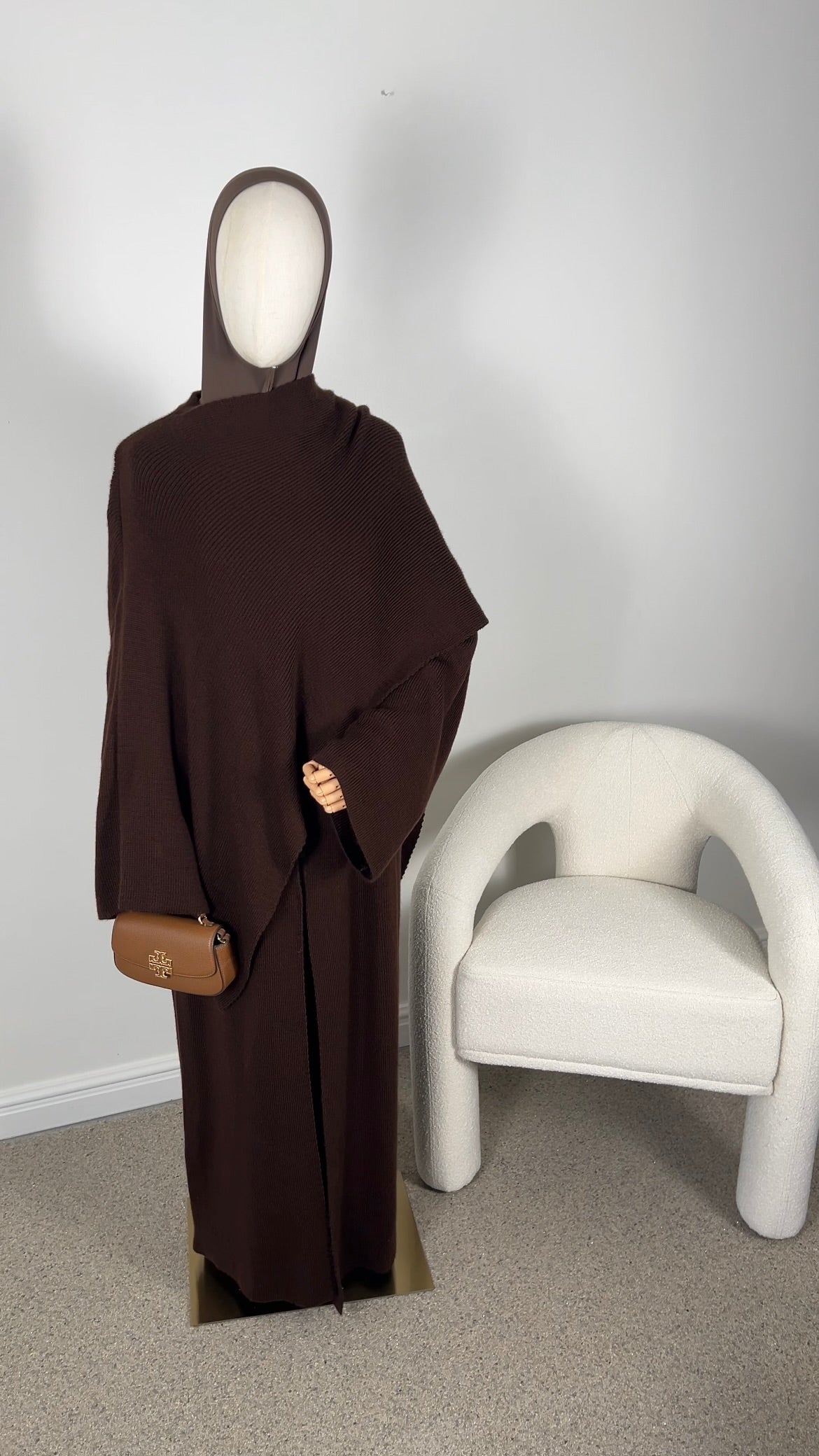 PONCHO ABAYA BROWN