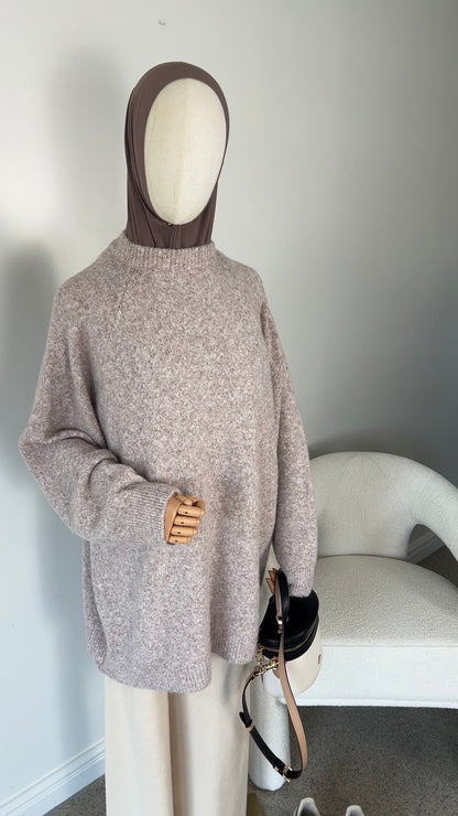 KNIT SWEATER TAUPE (RESTOCKING SOON)