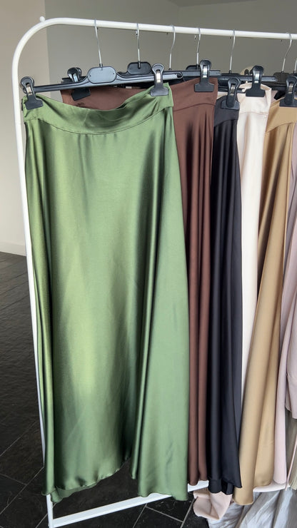 SATIN SKIRT KHAKI