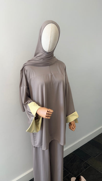 SLEEVE BURKINI LIGHT TAUPE/YELLOW