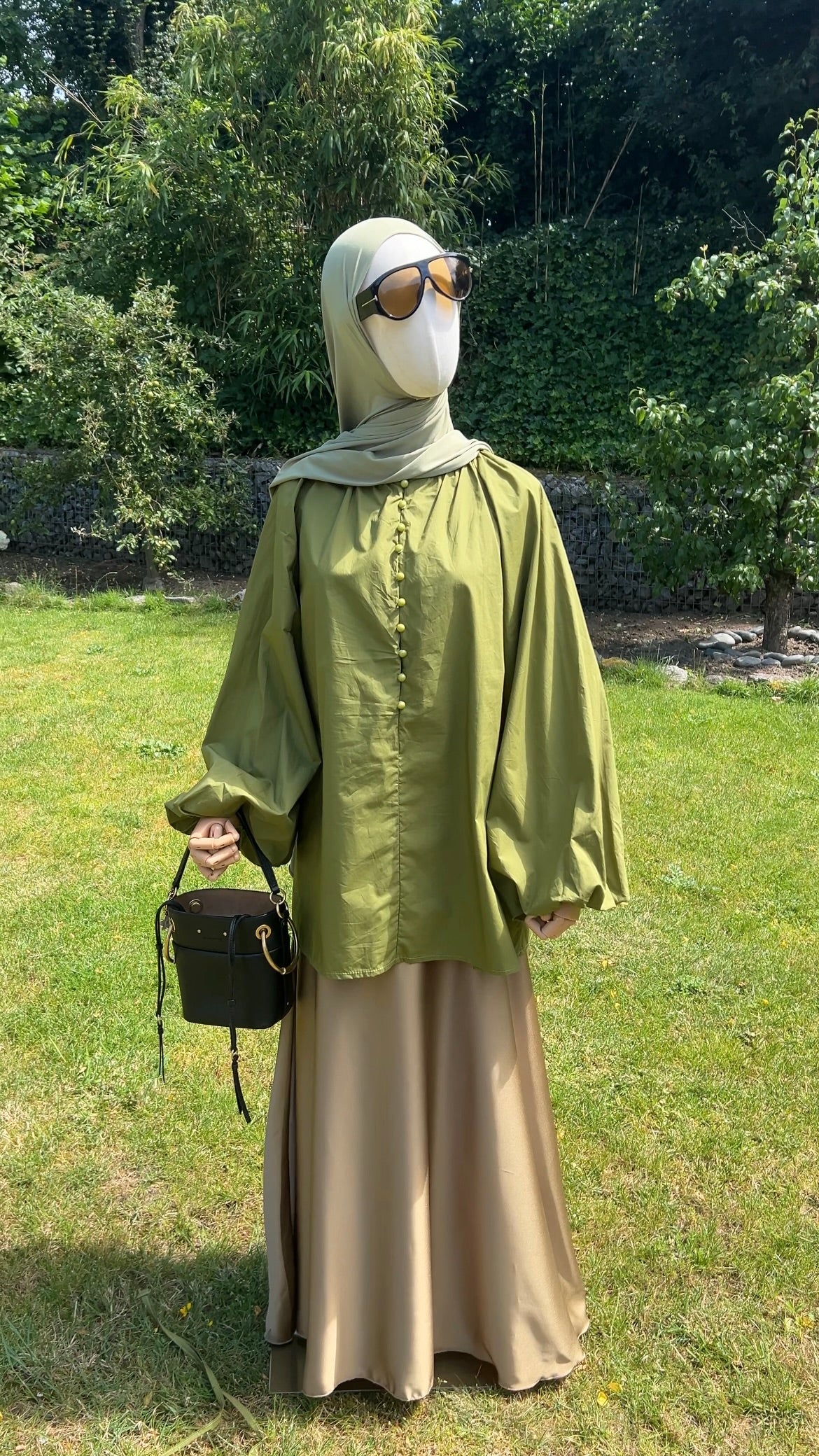 COTTON PUFF TOP OLIVE