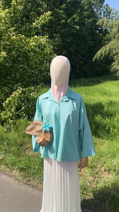 OVERSIZED SHIRT AQUA