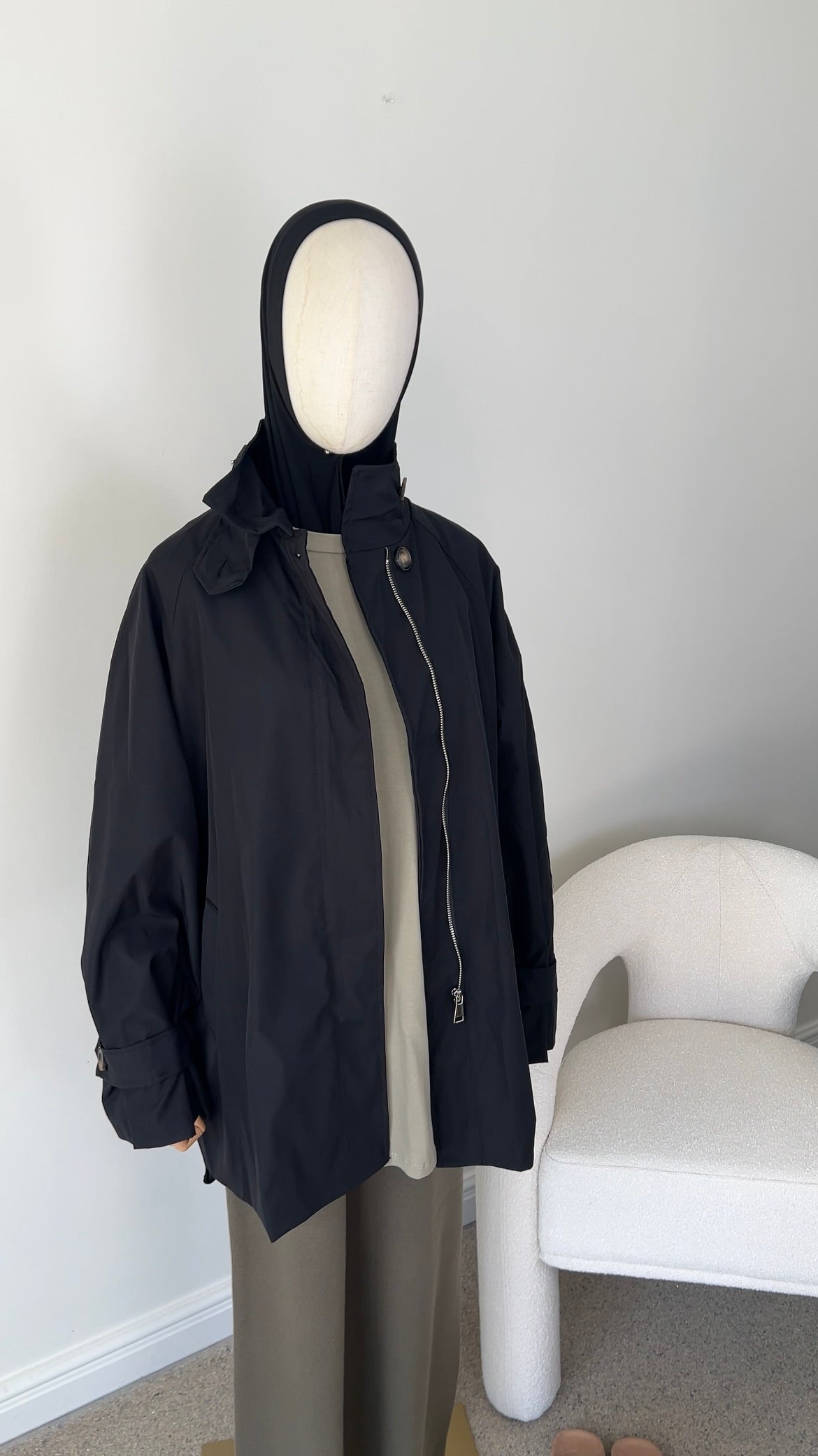 TRENCH COAT MIDI BLACK
