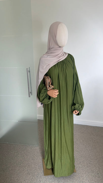 SOFT VISCOSE ABAYA OLIVE