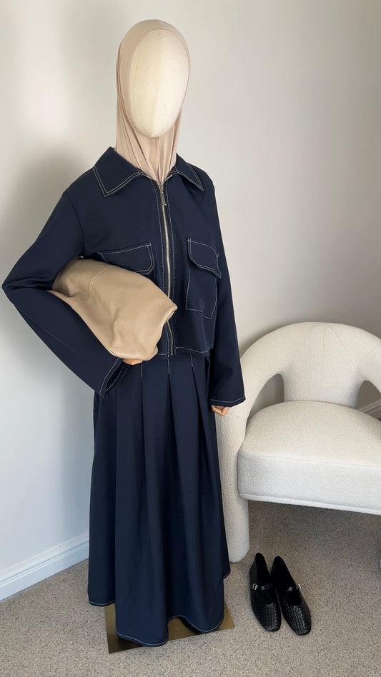 DENIM SKIRT SET NAVY