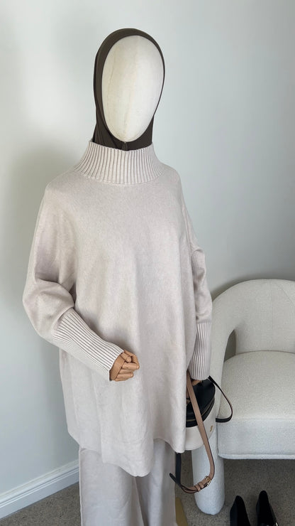 ELEGANT KNIT SET BEIGE