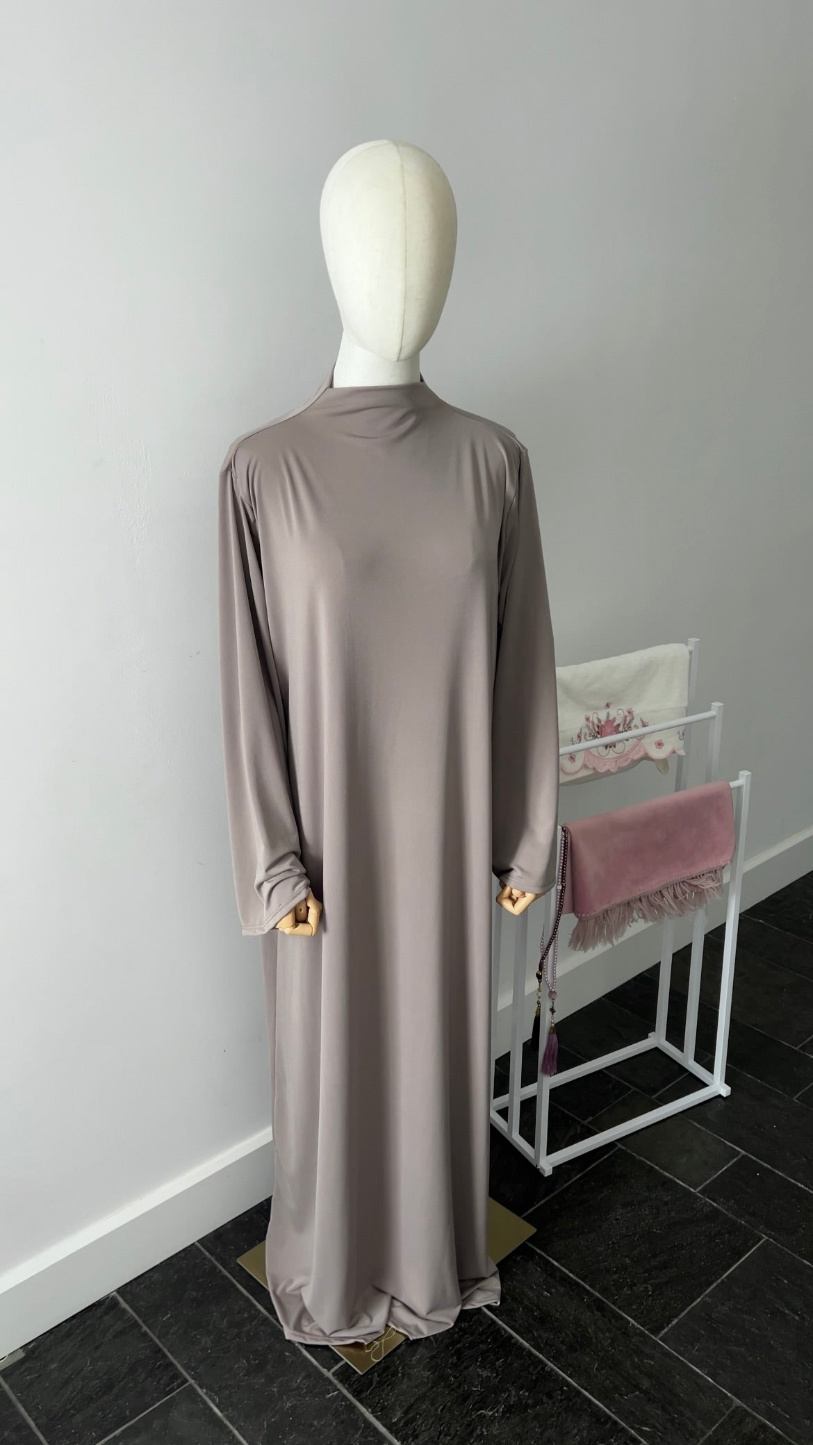 JERSEY CAPE SET TAUPE