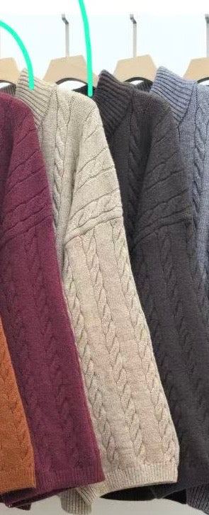 CABLE ZIPPER (dark beige, dark brown, pink)