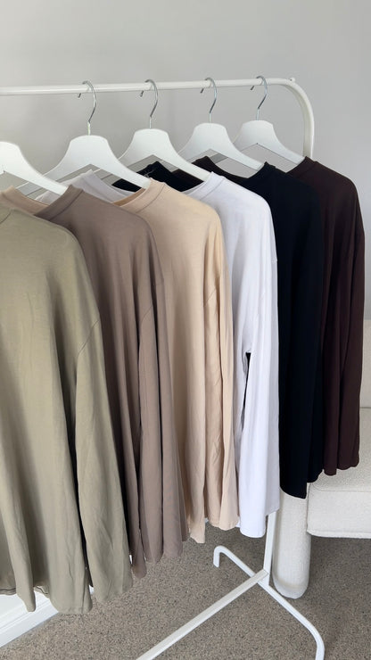 COTTON EXTRA LONGSLEEVE BROWN