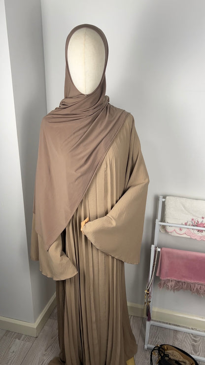 TAUPE PLEATED DRESS