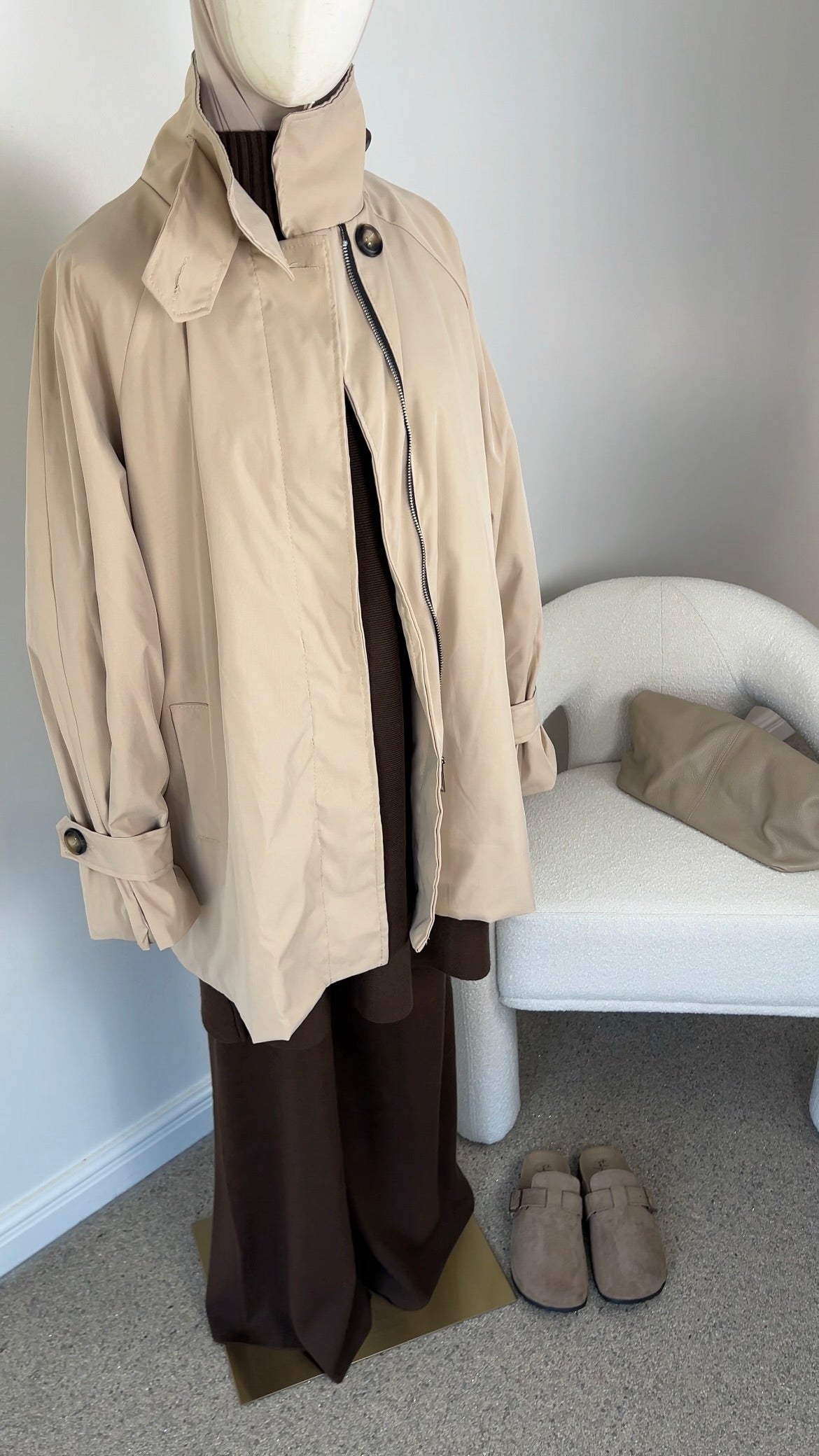 MID TRENCH COAT BEIGE