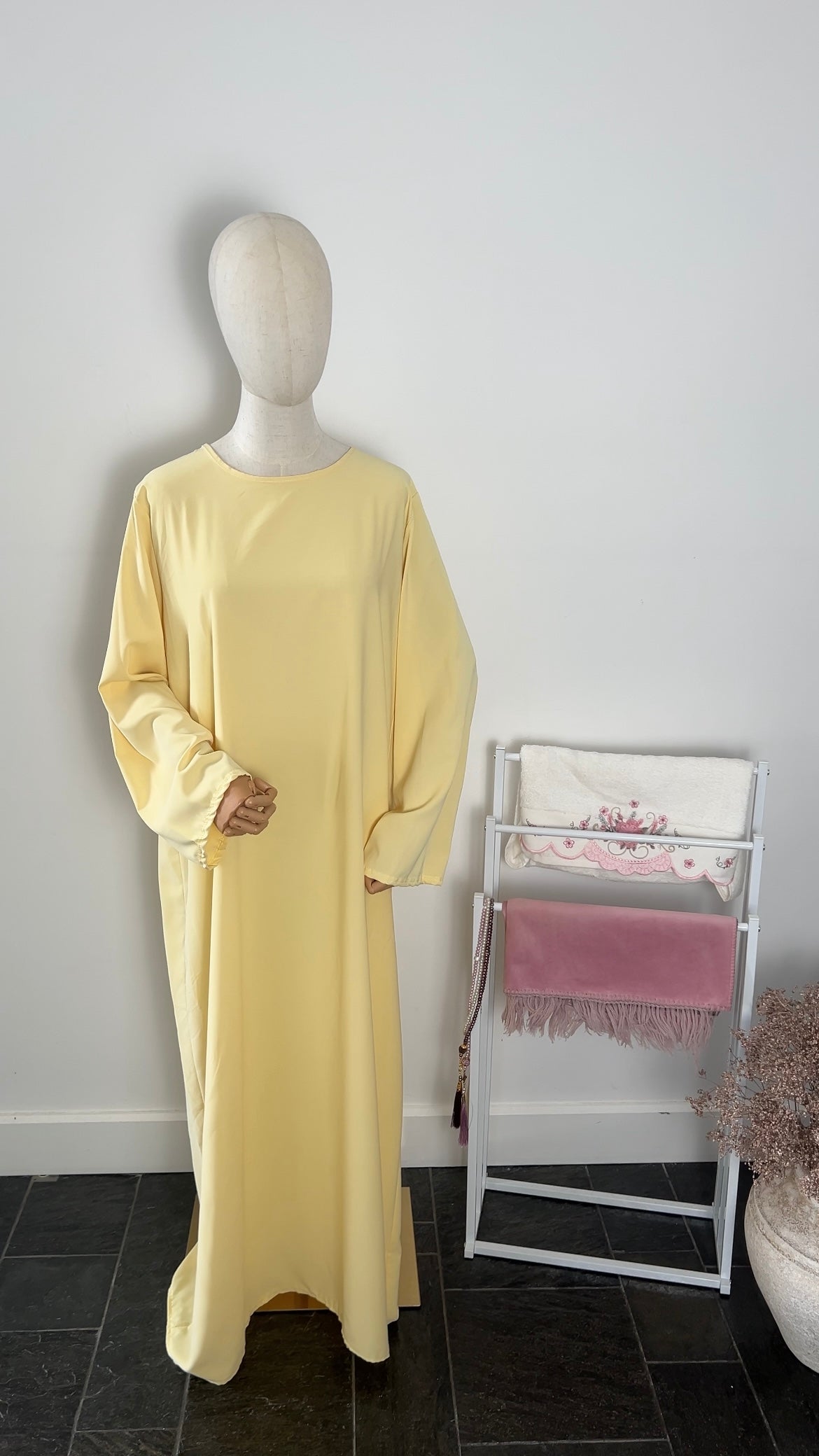 LACE KHIMAR SET BUTTERYELLOW