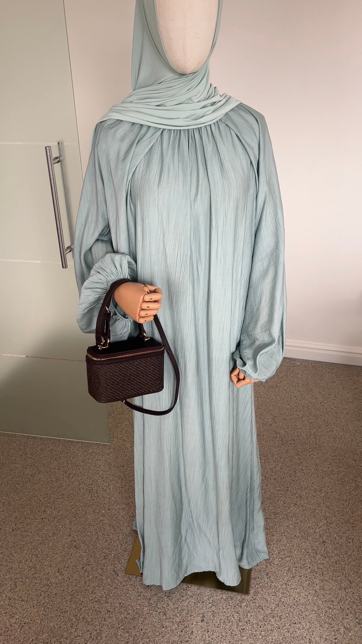 SOFT VISCOSE ABAYA MINT BLUE