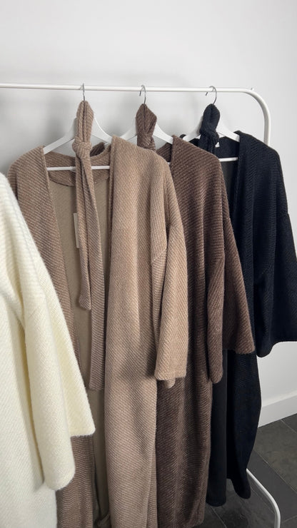 TAUPE TEDDY ABAYA COAT