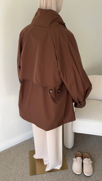 TRENCH COAT MIDI BROWN