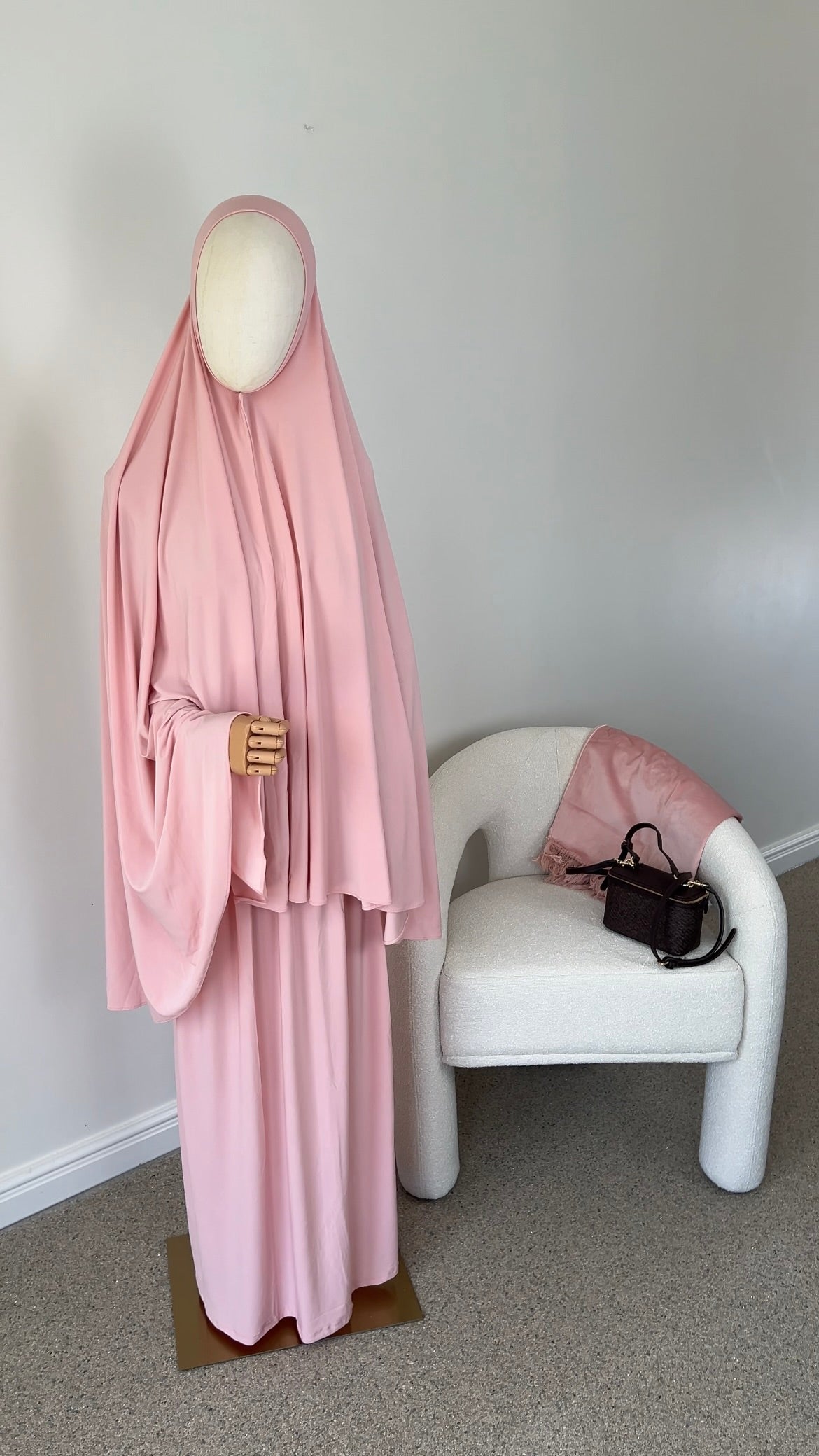 SKIRT KHIMAR SET BABY PINK