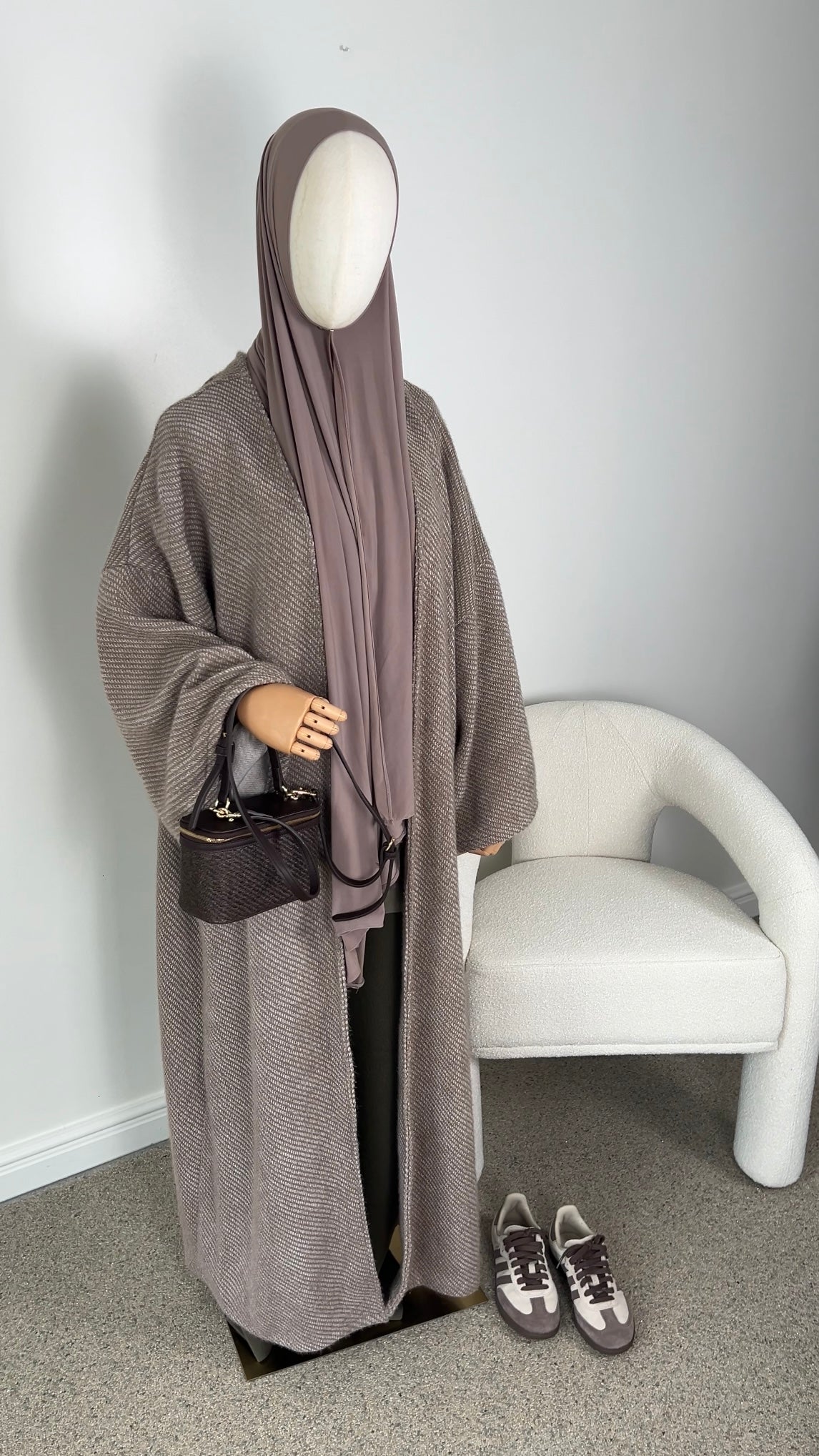 TEDDY ABAYA COAT TAUPE