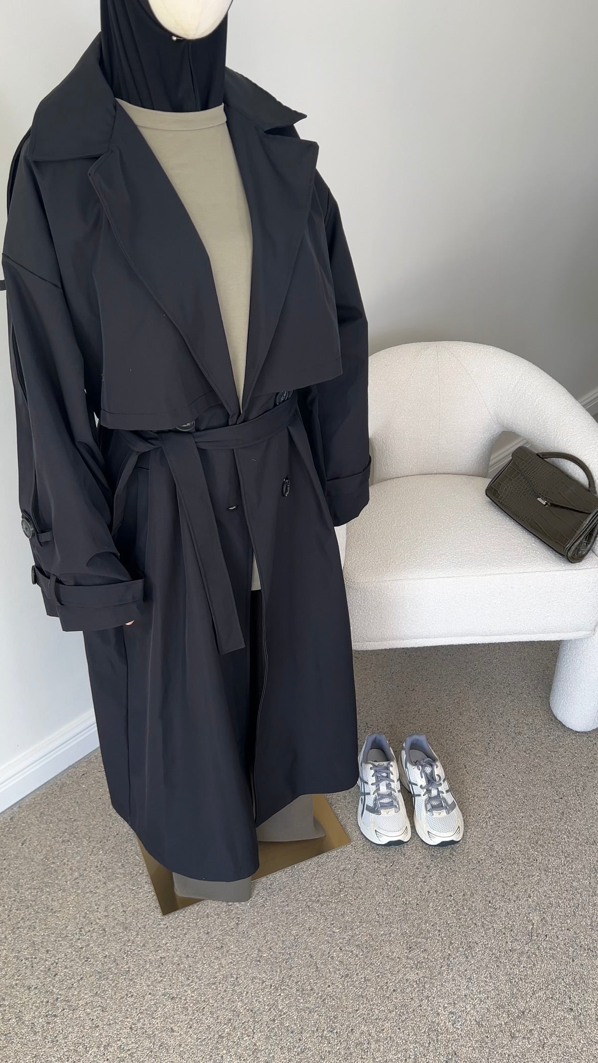 PREMIUM TRENCH COAT BLACK