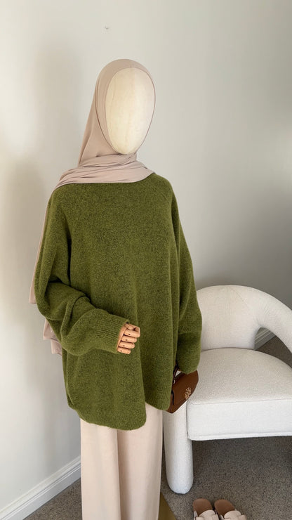 KNIT SWEATER OLIVE (RESTOCKING SOON)