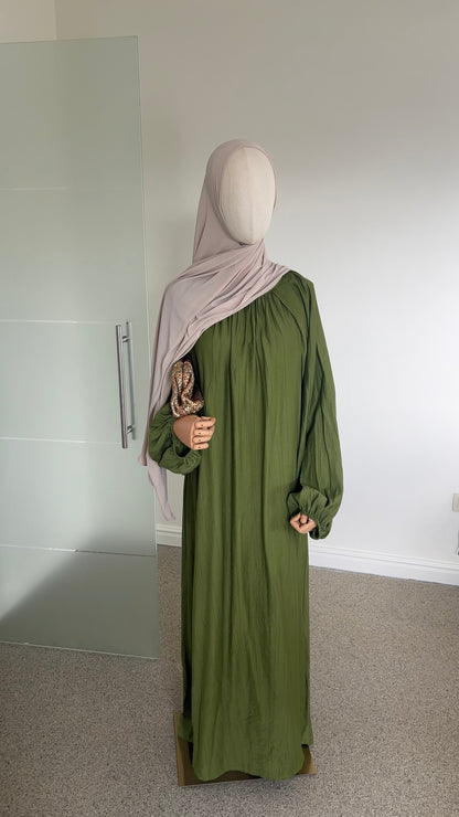 SOFT VISCOSE ABAYA OLIVE