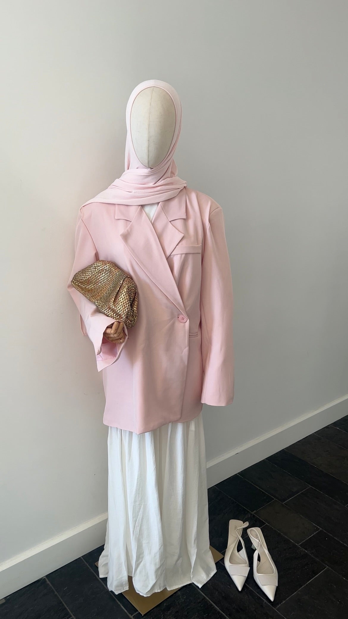 BUTTON BLAZER PINK