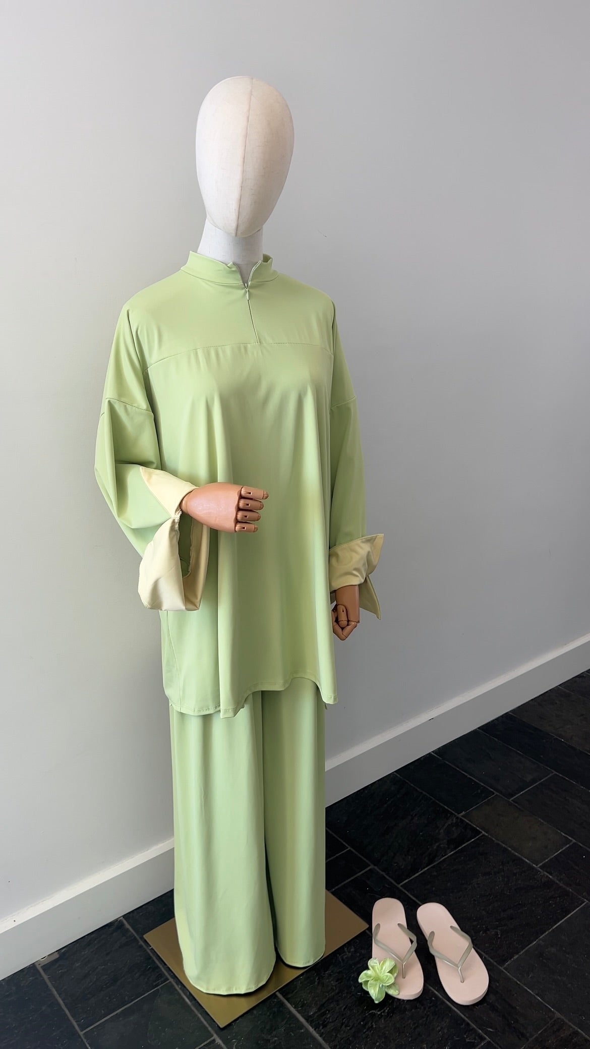 SLEEVE BURKINI GREEN/YELLOW