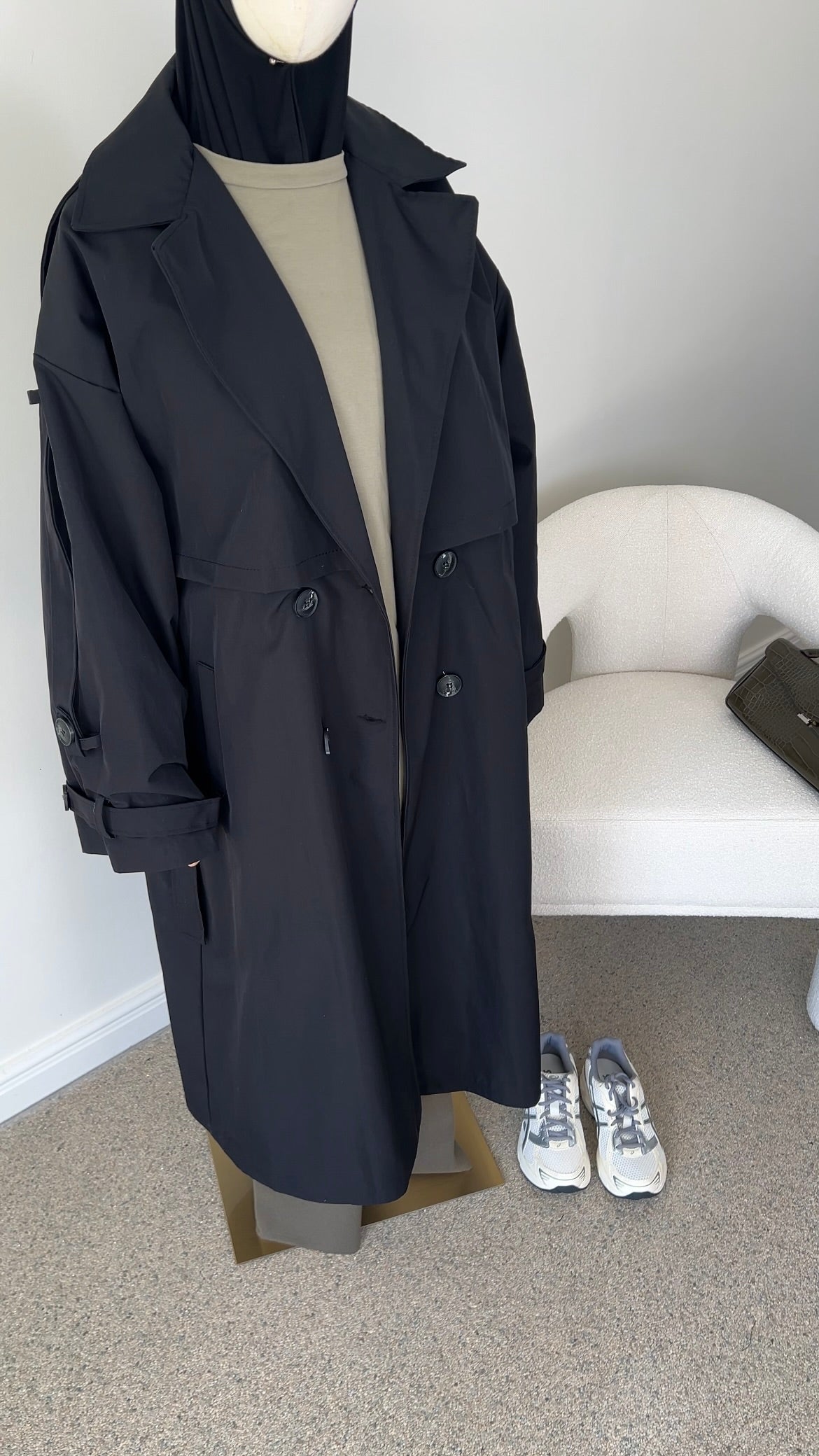 PREMIUM TRENCH COAT BLACK