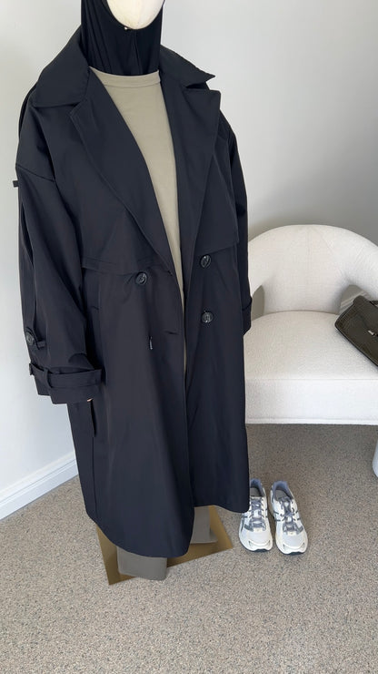 PREMIUM TRENCH COAT BLACK
