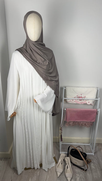 WHITE PLEATED DRESS