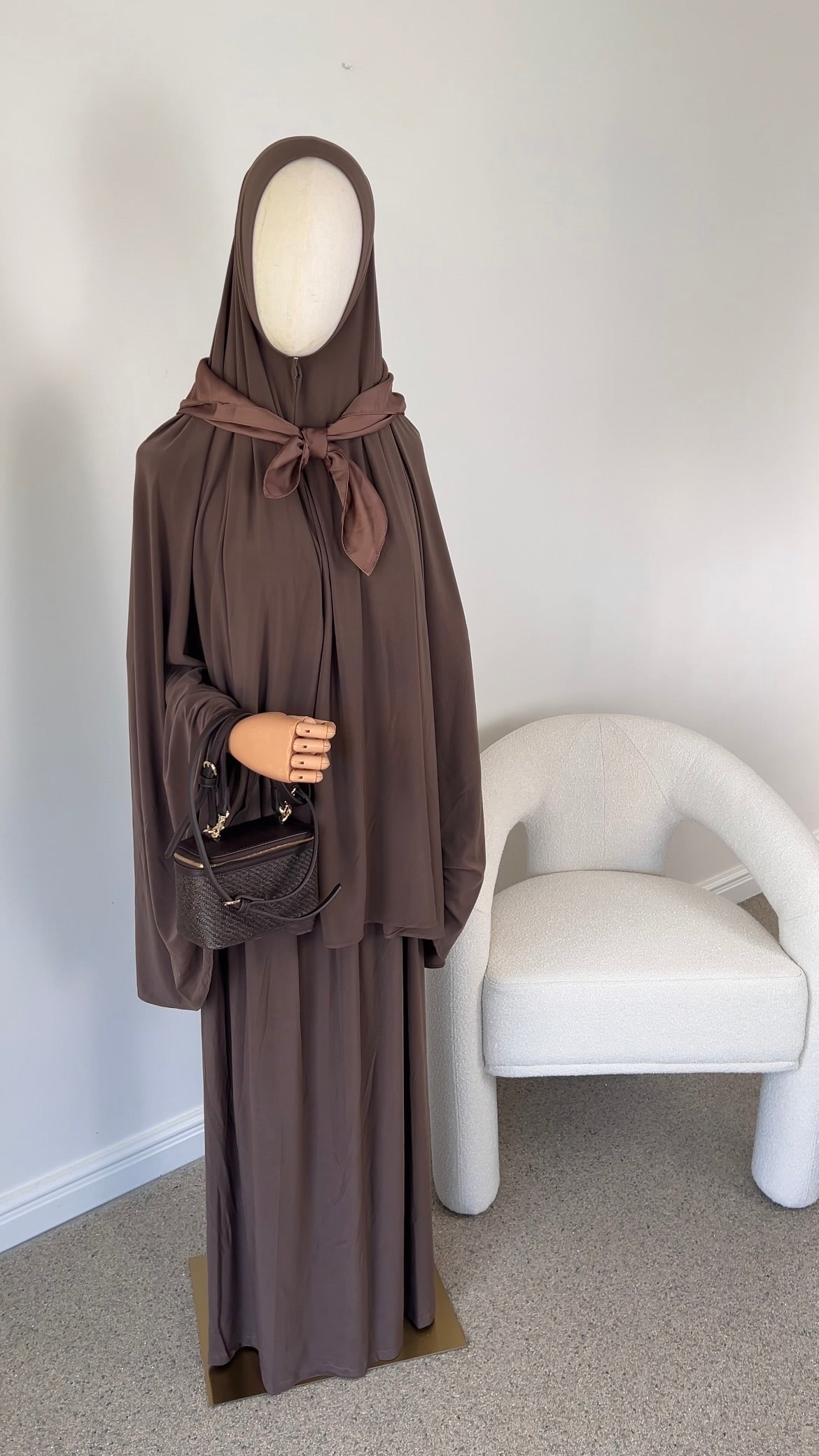 SKIRT KHIMAR SET DARK BROWN