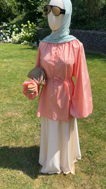 COTTON PUFF TOP PEACH
